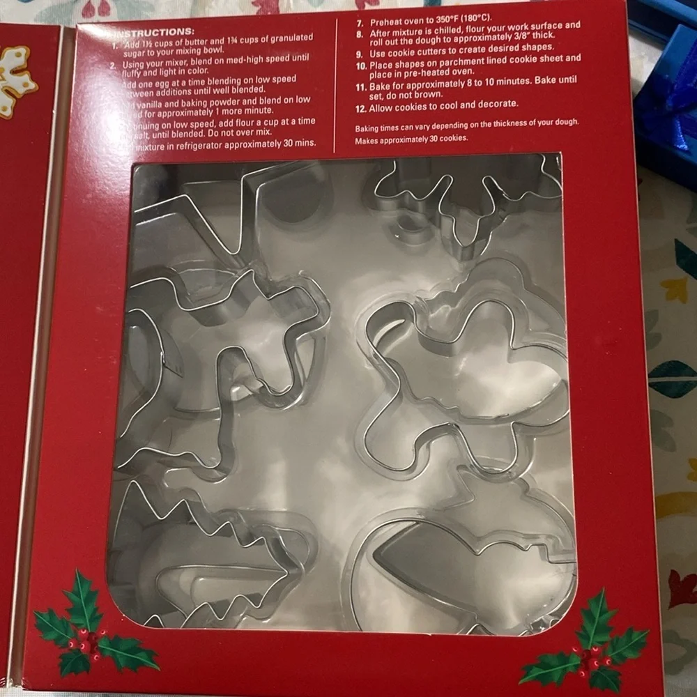 Vintage Christmas Cookie Storybook with Silver Cutters